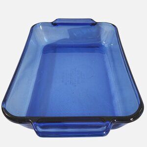 Anchor Hocking Cobalt Rectangular Pan glass 13.5" dish 3qt baker kitchen colors